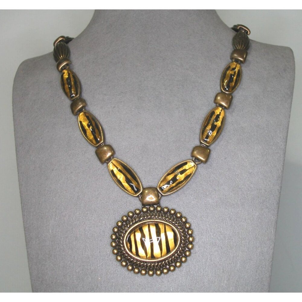 Tigers  Eye Pendent, 18" with 2" Extension Acrylic